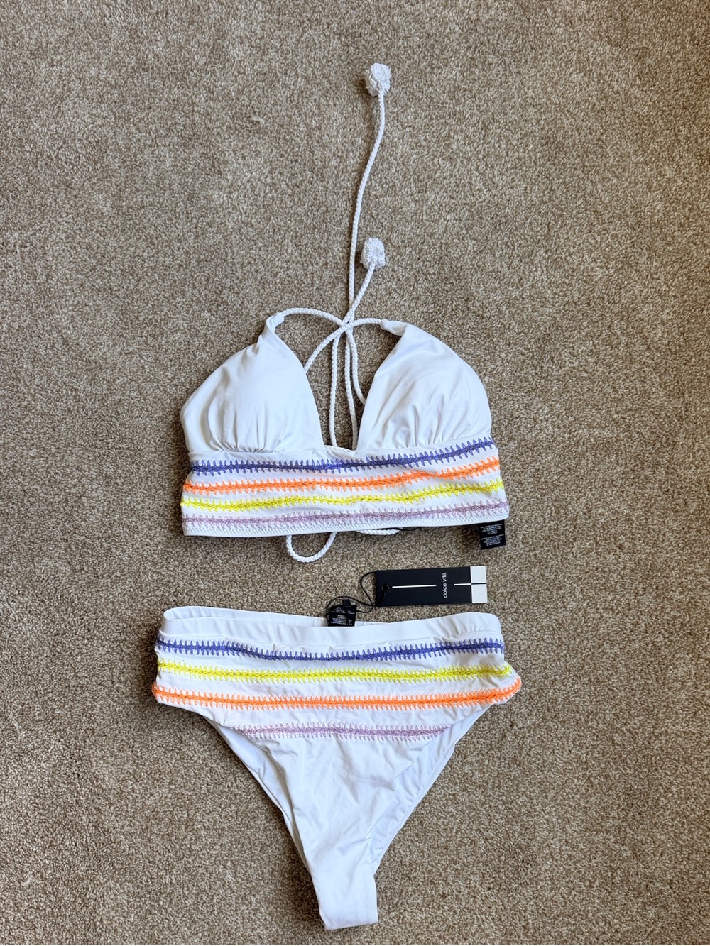 NWT Dolce Vita white embroidered bikini